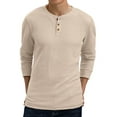 thumbnail image 2 of GIRUNS Men's Long Sleeve Waffle Henley Casual Henley T-shirts for Men, 2 of 6