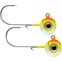 VMC 1/16 oz. Neon Moon Eye Jig - 2 Pack - Orange Fire UV