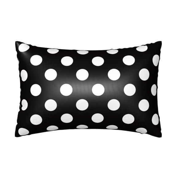 Silk Pillow Case for Hair And Skin Queen - Black and White Polka Dot Cooling Sleep Throw Pillow Covers Standard Size 20x30in, comfort Satin Pillowcase with Zipper for Women Men