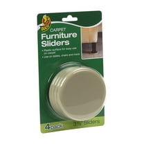 Duck Brand 3.5 in. Brown Plastic Carpet Furniture Sliders, 4-pack