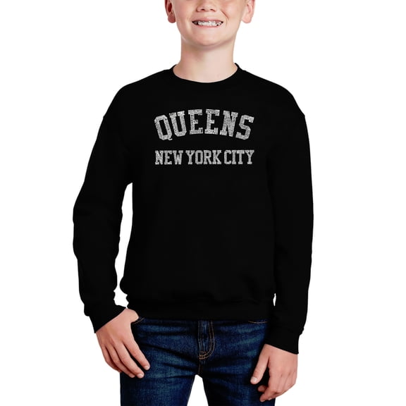 Popular Neighborhoods In Queens, Ny - Boy's Word Art Crewneck Sweatshirt