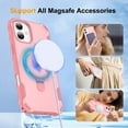 thumbnail image 4 of Allytechgroup Military-Grade Shockproof iPhone 16 Case, MagSafe-Compatible Apple iPhone 16 Cover with Magnetic Back Cover & Built-in Ring Holder Kickstand for Car Mount Phone Case,Pink, 4 of 7