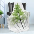 thumbnail image 4 of Forest Soft Flannel Fleece Throw Blanket, Sketch Style Tree with Green Leaves Abstract Dreamy Springtime Environment, Cozy Plush for Indoor and Outdoor Use, 50" x 70", Green Black White, by Ambesonne, 4 of 5