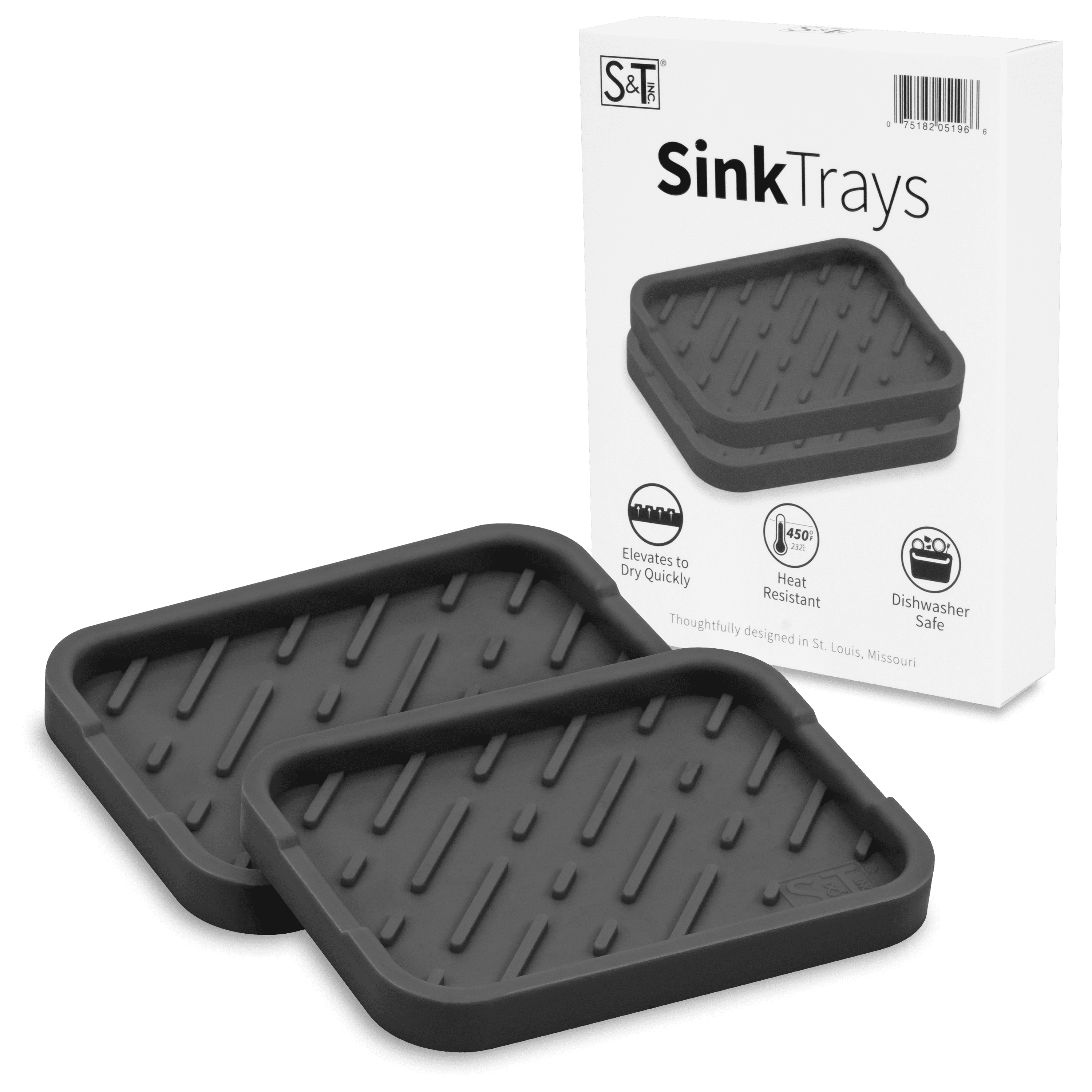 Sandt Inc 519601 Silicone Sink Tray For Kitchen And Bathroom 2 Pack 4