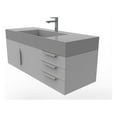 thumbnail image 3 of Amazon 48" Gray Wood Floating Vanity with Gray Top and Chrome Trim, 3 of 8