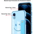 thumbnail image 3 of Compatible with iPhone XR Case with Smiley Face Pattern,Soft TPU Cute Plating Wristband Holder Case Camera Lens Protection Side Small Pattern Shockproof Wrist Strap Case Women Girls-Sky Blue, 3 of 14