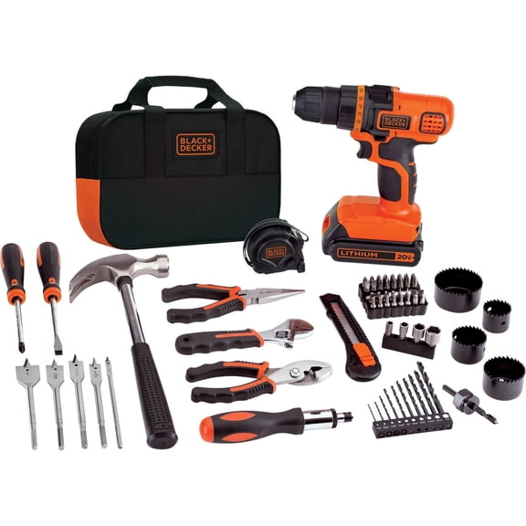 BLACK DECKER 20V Drill Project Power Tool Set, 68 Pack