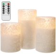 thumbnail image 1 of Velas sin llama COVEGE de vidrio arenado LED con control remoto, 1 of 7