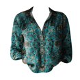 thumbnail image 4 of Bovemsi Women Cotton Shirt Printed Fashion Down Shirts Casual Tops Long Sleeve Blouse, Green Women's Summer Shirts, S, 4 of 4
