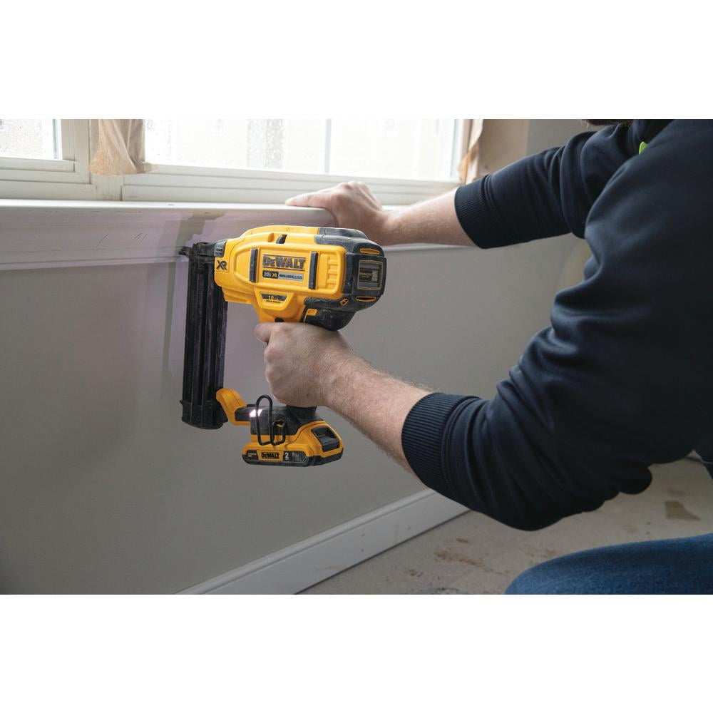 DEWALT 20V MAX XR Electric 18 Gauge Brad Nailer Kit Cordless Battery Nail Gun Walmart