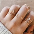 thumbnail image 1 of Conjunto De Anillos De Cristal De Oro De Moda Luna Estrella Bohemio Para Mujeres Joyería De Boda, 1 of 4