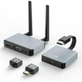 thumbnail image 1 of Transmisor y receptor HDMI inalámbrico, 4K decodificación inalámbrica HDMI Plug & Play 2.4/5GHz Streaming de vídeo/audio dde el coutadora portátil, PC a HDTV/proyector/monitor, 1 of 5
