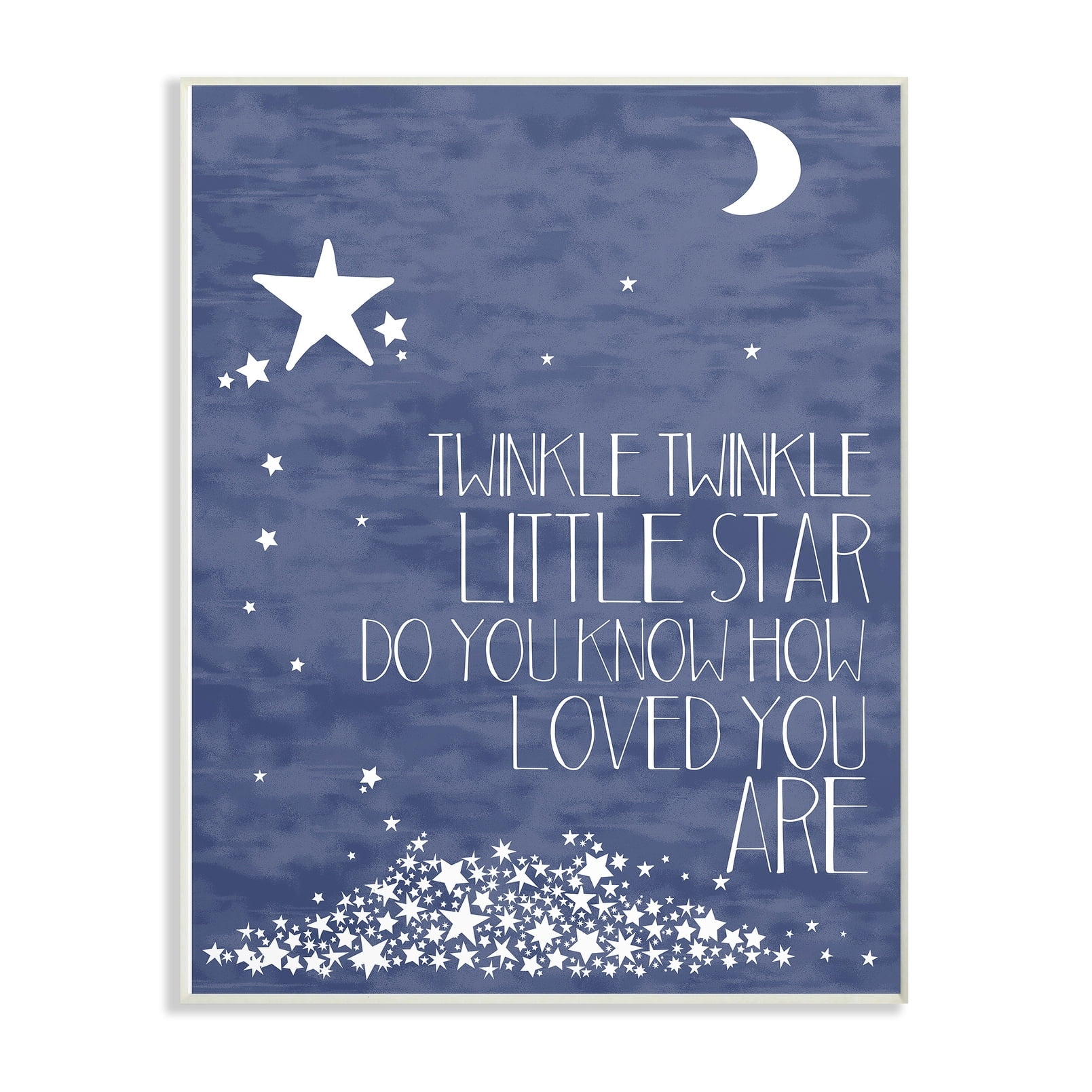 The Kids Room by Stupell Navy Textural Twinkle Little Star Typography Oversized Wall Plaque Art, 12.5 x 0.5 x 18.5