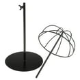 thumbnail image 4 of Estante de almacenamiento para exhibición de pelucas de metal estable, color negro y blanco, 4 of 8