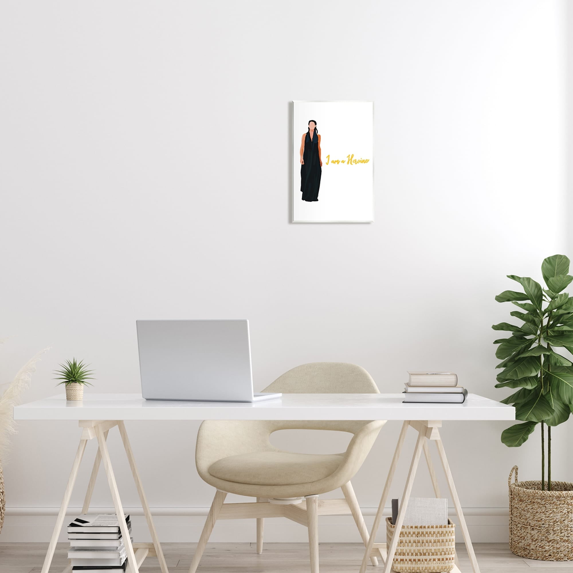 Stupell Industries I Am A Heroine Glam Fashion Woman Encouraging Phrase Graphic Art Unframed Art Print Wall Art, Design by Amelia Noyes