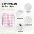 thumbnail image 4 of Balery Heart Buffalo Plaid Pantalones cortos deportivos para mujer con forro y dos bolsillos, elásticos, para entrenamiento, gimnasio, yoga-Small, 4 of 7