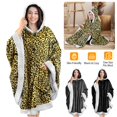 thumbnail image 3 of iMounTEK Wearable Blanket Wrap Robe Sweatshirt Soft Lined Cuddle Poncho Cape with Hat 2 Pockets Buttons Leopard, 3 of 10