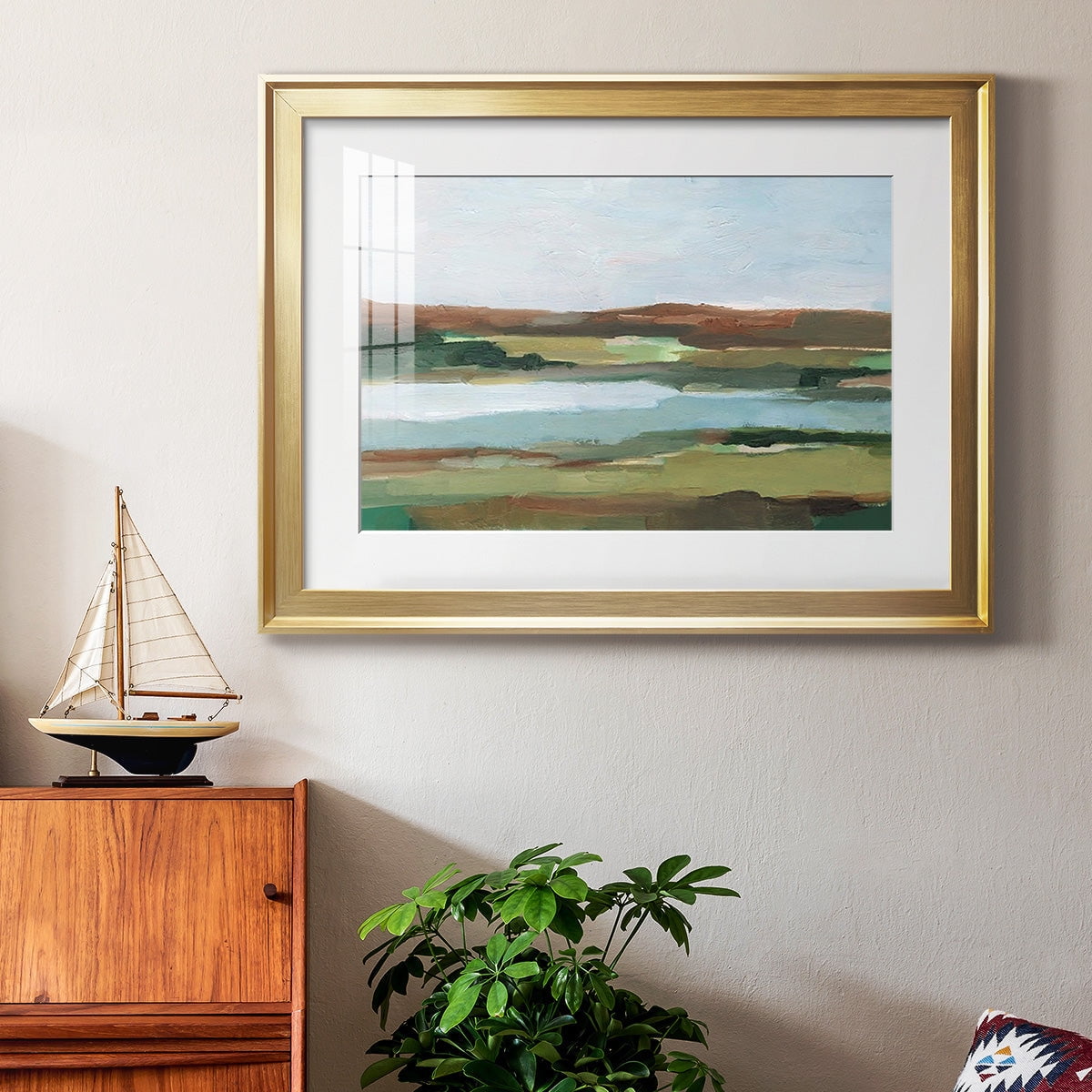 Autumn River Crossing II Premium Framed Print - Ready to Hang