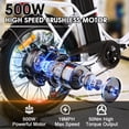 thumbnail image 3 of Gocio 500W Electric Bike, 20" Folding Electric Bicycle for Adults, Max 19.8mph City Cruiser Ebike, Electric Hybrid Bike with 48V 7.8Ah Removable Battery UL 2849, 7 Speed for Adult Men Women White, 3 of 11