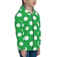 thumbnail image 5 of Naloa Green And White Polka Dot Teenage Zipper Hoodie, Long Sleeve Zip Up Hoodies Casual Jackets Tops for 7-12 Years-Small, 5 of 6