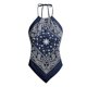 thumbnail image 1 of Camiseta sin mangas para mujer, control de barriga, sin mangas, Sexy Paisley Bandana, Top Halter, camisa con cordones, blusa, camiseta ajustada para mujer, 1 of 4