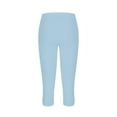 thumbnail image 4 of gbyLJF Capri Leggings Womens 2024 Summer Plus Size Capris Knee Length Workout Yoga Capri Pants Beach Cropped Pants Sky Blue XXL, 4 of 6