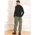 thumbnail image 3 of Pantalones cargo ZAFUL con bolsillo plano en paracaídas para hombre, color verde M, 3 of 5