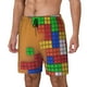thumbnail image 1 of Balery Colorful Building Blocks A Bañador para hombre, shorts de playa de secado rápido con entrepierna y forro de compresión-3X-Large, 1 of 6