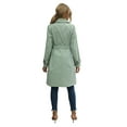 thumbnail image 6 of Franhais Women Solid Color Jacket, Adults Long Sleeve Lapel Double Breasted Belted Trench Coat, 6 of 6