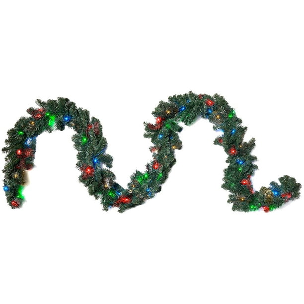 15 ft MultiColored LED Lighted Christmas Garland 150 Lights A/C