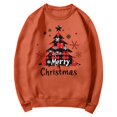 thumbnail image 3 of NMMUED Christmas Sweatshirts Crew Neck Sweatshirts Women Womens Christmas Tops Crewneck Sweatshirt Holiday Tops for Women Womens Oversized Sweatshirt Christmas Long Sleeve Shirt Women Orange S, 3 of 4