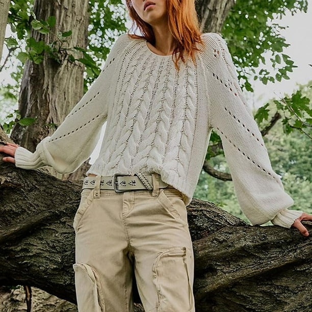 Pull court à col rond pour femmes, Style décontracté, coupe ample, surdimensionné, costume Streetwear
