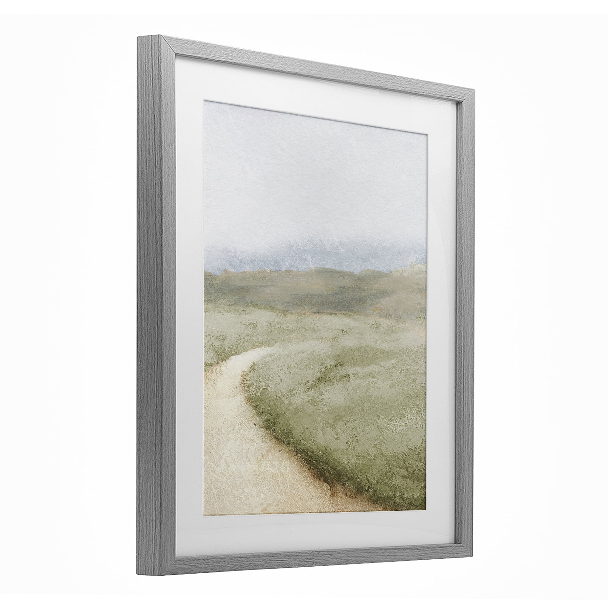 Stupell Industries Green Pasture Quiet Landscape Gray Framed Print Under Glass, design by Michael Marcon