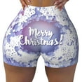 thumbnail image 2 of Picia Round Snow Merry Christmas Printed Workout Shorts for Women Seamless Scrunch Butt Lifting High Waisted Yoga Gym Booty Running Moisture-wicking Short Pants-Small, 2 of 9