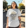 thumbnail image 3 of Women's Graphic T-Shirt White M Women's Tops Skull Full of Cats Crew Neck Short Sleeve Shirts for Women, 3 of 3