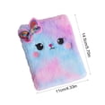thumbnail image 3 of Lksixu Cartoon Plush Pocket Notebook, 4.3"x5.7" Cute Fuzzy Cat Design Notepads with Sequined Bow, 160 Pages Lined Journal Notebooks, Portable Small Memo Diary for Travel Office Writing Drawing, 3 of 6