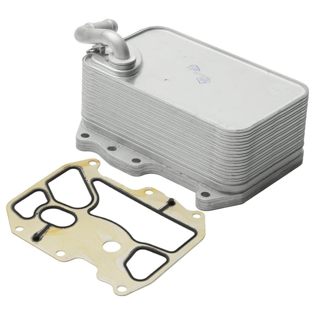 Enfriador de aceite de motor Unique Bargains para Audi A4 2015-2018, enfriador de aceite de transmisión con tornillo No.059117015K, aleación de aluminio, tono plateado, 1 juego