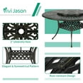 thumbnail image 2 of VIVIJASON 9-Piece Patio Furniture Dining Set, Rust-Free Cast Aluminum Outdoor Conversation Set, Include 8 Swivel Dining Chairs & 61" Round Dining Table with 31" Lazy Susan, Umbrella Hole, Khaki, 2 of 7