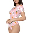 thumbnail image 2 of Naloa Rabbit And Carrot Women's Short-Sleeved Onesie, One-Piece Swimsuit for Parties, dates, clubs - Large, 2 of 9