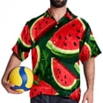 thumbnail image 4 of Watermelon Men's Short Sleeve Beach Shirts, Casual Printed Poplin Button Down, Unisex Summer Hawaiian Shirt, 4 of 6