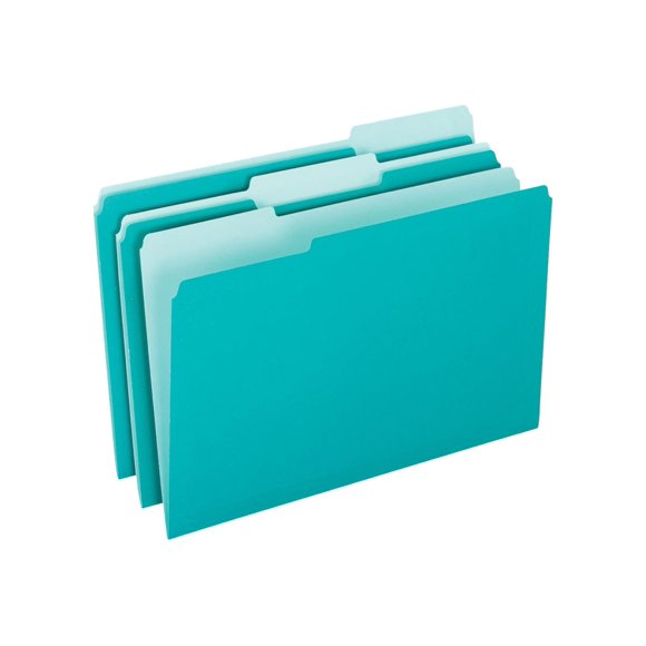 Pendaflex Letter File Folders, Aqua, 100 Count