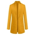 thumbnail image 3 of ERTUTUYI Womens Artificial Wool Coat Trench Jacket Ladies Warm Long Overcoat Outwear Yellow M, 3 of 4