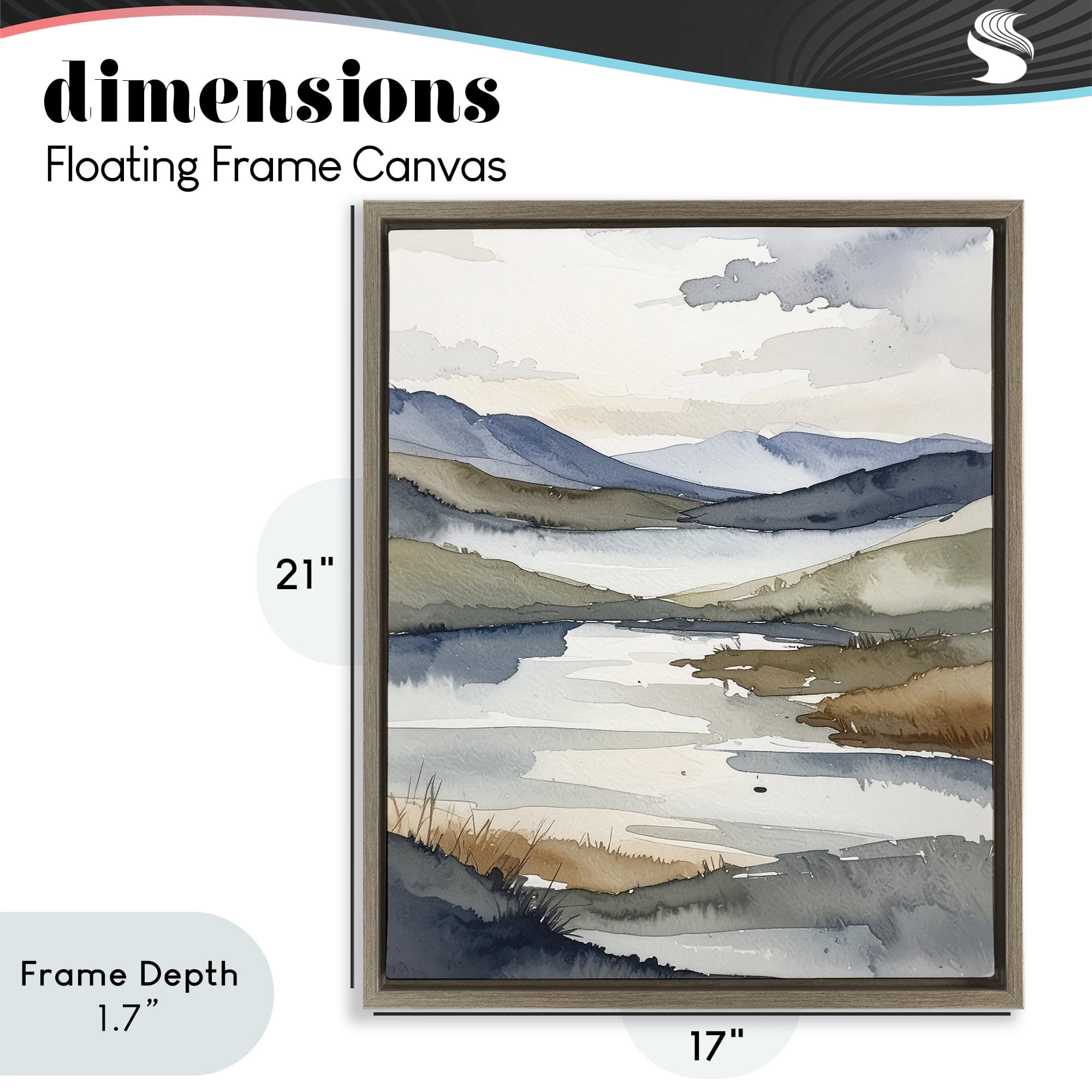 Stupell Industries Flow Of Water Pond Brown Framed Floater Canvas Wall Art, design by Alonza Saunders