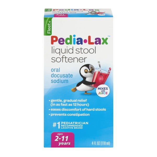 Fleet Children&rsquo;s Pedia-Lax Liquid Stool Softener, Fruit Punch, 4 Fl Oz