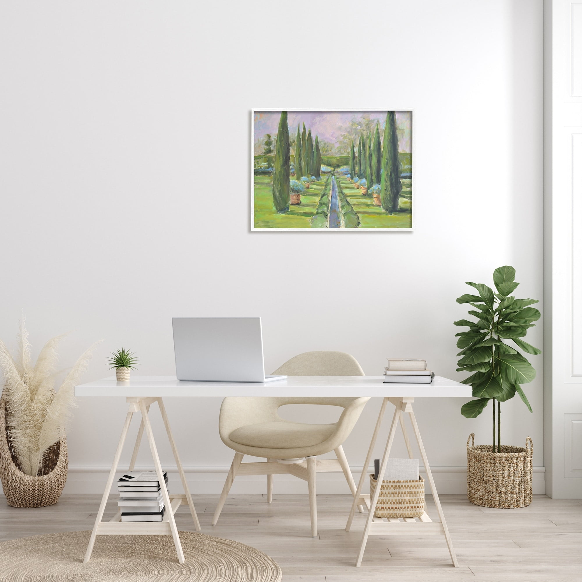 Stupell Industries Elegant Manicured Gardens Landscaped Topiary Greenery Painting White Framed Art Print Wall Art, Design by Allayn Stevens
