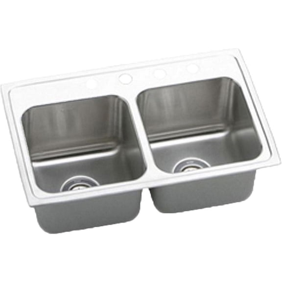 Elkay DLR2918105 Gourmet Stainless Steel Double Bowl Sink
