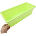 thumbnail image 3 of 17 in Windowsill Planters with Drainage Tray,Rectangle Plastic Flower Herb Planters,Green Boxes Planters for Outdoor Indoor,Flower Box Planter for Windowsill,Garden Patio Porch Yard Home Decor,2 Pcs, 3 of 7