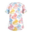 thumbnail image 4 of Women's V-Neck Short Sleeve Easter Bunny Print Scrub Tops - Medical Workwear for Easter & Daily Shift, 4 of 5