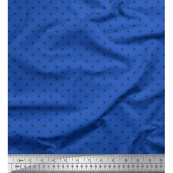 Soimoi Silk Fabric Semi Circle Shirting Printed Fabric 1 Yard 42 Inch Wide