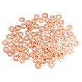 thumbnail image 1 of Unique Bargains 100pcs 4mm Inner Diameter Copper Washers Flat Sealing Gaskets Rings, 1 of 2